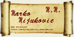 Marko Mijuković vizit kartica